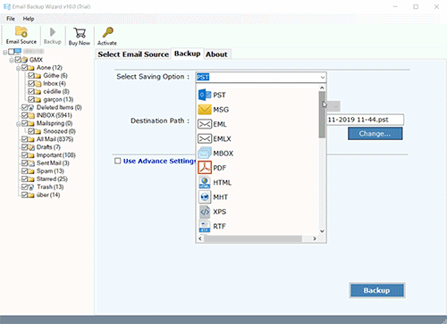 gmx e mail exportieren